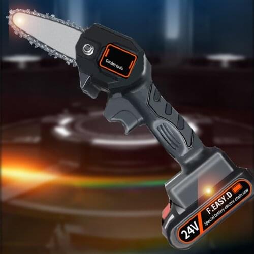 Cordless Charging Chain Saw Mini Electric Saw Chainsaw Woodworking Garden Logging 24V Lithium Rechargeable Battery Garden Tools