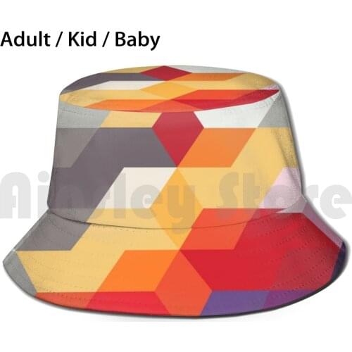 Could Have Been Sun Hat Foldable UV Protection Abstract Geometric Geometric Contrast Blue Violet Ultraviolet Purple