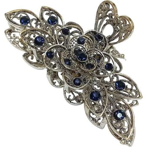 Alloy Vintage Hairpin Hairclips New Rhinestone Crystal Flower Hair Claws Clips ClampsHair Accessories Women