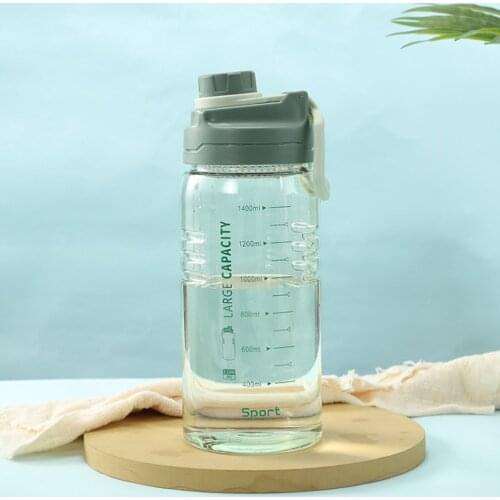 1.5L Sports Water Bottle Large Capacity High Temperature Resistant Transparent Plastic Cup Fitness Outdoor Eco-Friendly