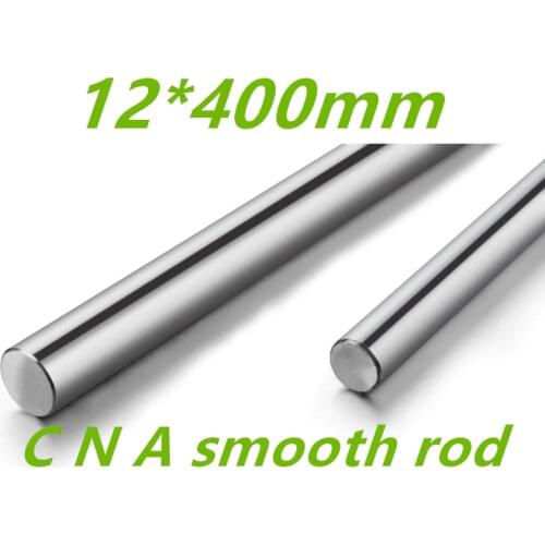 2pcs 3D printer rod shaft WCS 12 mm linear shaft L 400 mm chrome plated linear motion guide rail round rod Shaft for cnc robot