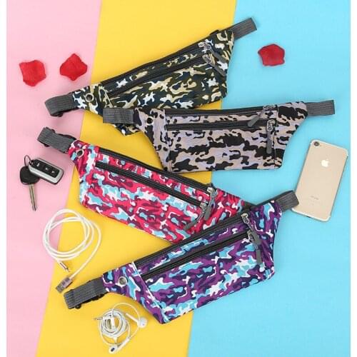 BISI GORO Unisex Female Money Phone On Handy Bumbag Motion Waistbag Fannypack Hip Bum camouflage Belt For Women Banana Pouch