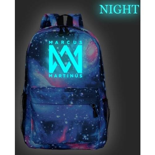 Boys Girls Marcus & Martinus Luminous Backpacks New Pattern School Mochila Men Women Travel Laptop knapsack