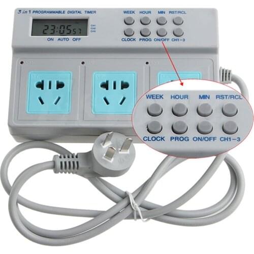 AU Plug Switch Timing Socket Highpower Microcomputer Control 3in1 Programmable Digital Timer Socket Extension Cord Socket 1.5M
