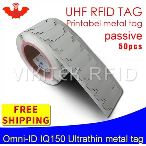 UHF RFID ultrathin anti-metal tag omni-ID IQ150 915m 868m Impinj MR6 50pcs free shipping printable small passive RFID tags