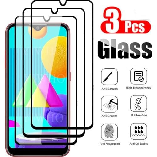 3PCS Safety Glass for Samsung Galaxy M01 Tempered Glass for Samsung M31 M21 M11 M30 M20 Screen Protector Protective Glass Film