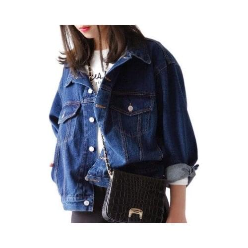Women Denim Jacket Harajuku Bf Jean Coat Casual Loose Oversized Jacket Coat