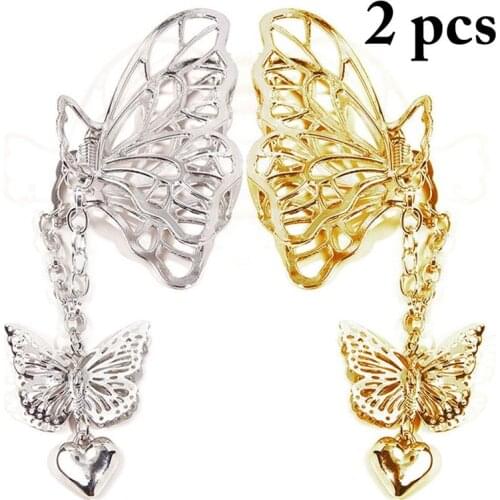 2pcs Butterfly Hair Claws Butterfly Hair Clip Heart Hollow Women Hairpins Hair Claws Hair Jaw Claws Hair Accessories Barrettes