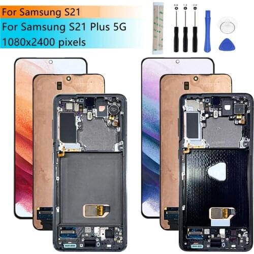 For Samsung S21 LCD G990 G991 Display Touch Screen Digitizer Assembly With Frame For Samsung S21+ Display G996 G996B Replacement