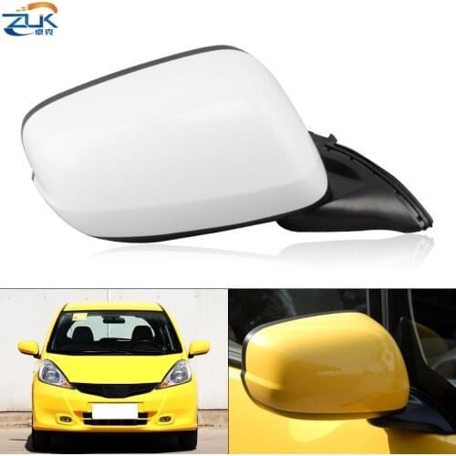 ZUK Exterior Rearview Side Mirror Assy For HONDA JAZZ 2009-2014 FIT GE6 GE8 3-PINS Rear View Door Mirror Without Repeater Lamp
