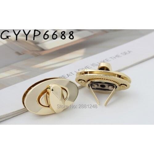 1-5sets 37x21mm light gold Oval metal clasp turn locked for bag DIY Leather Bag Accessories handmade clasp handmade padlock