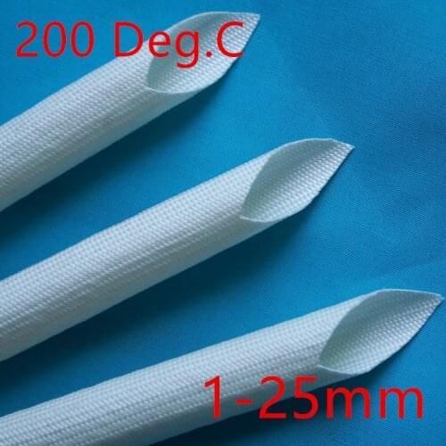 ID 1-25mm 200 Deg.C Celsius High Temperature Braided Soft Fiberglass Sleeving Fiber Glass Tube black White Insulating Tube