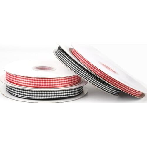 10 Yards Red/Black Plaid Ribbon 10mm/15mm Party Home Wedding Decoration Gift Wrapping New Year Christmas DIY Material