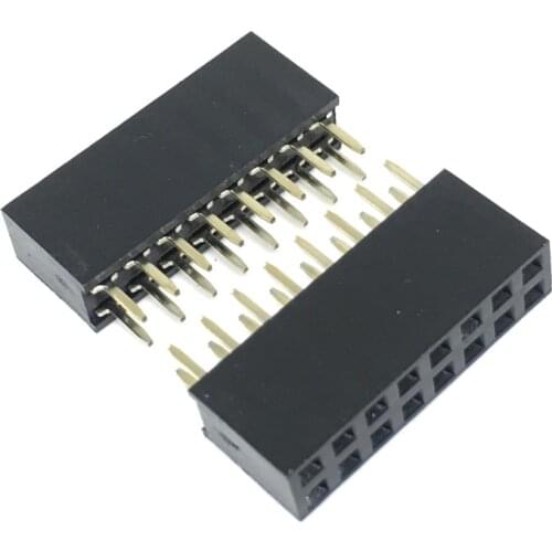 20pcs/lot 2.54mm 2X8 Pin Double Row Female 8P Straight Header Pitch Socket Strip Connector For PCB