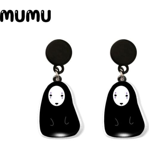 2020 New Spirited Away Drop Earring No Face Man Acrylic Earrings Resin Epoxy Handmade Jewelrys