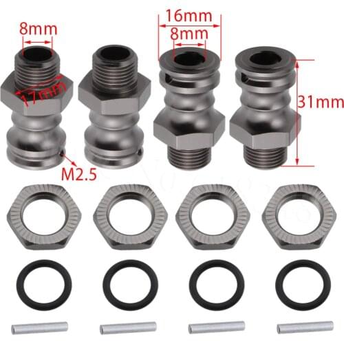4pcs/Lot Aluminum 17mm Hex 23mm Wheel Extension Adapter Drive Hub For 1/8 Scale RC Car Parts