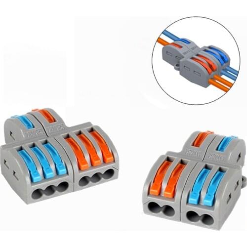 5pcs/Lot Mini Fast Wire Connector Universal Wiring Cable Connector Push-in Conductor Terminal Block LED Lamp