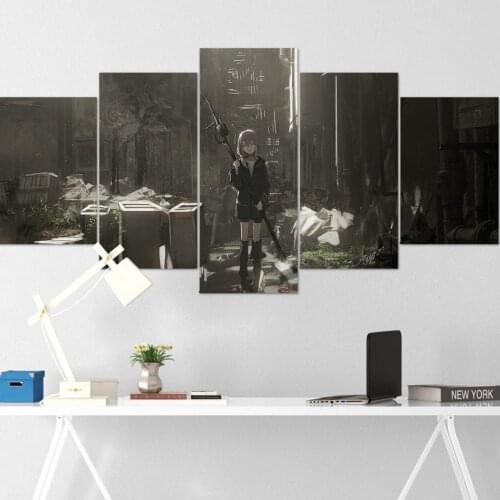 5 Piece Wall Art Canvas Anime Manga Girl Modern Oil Painting Sexy Anime Prints Home Living Room And Badroom Wall Decoration