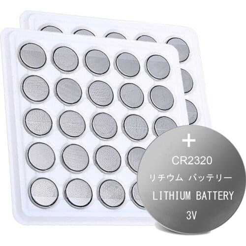 50PCS CR2320 DL2320 2320 3V Lithium Button Coin Battery DL2320 130mah Cell Batteries For car key High-Performance button cell