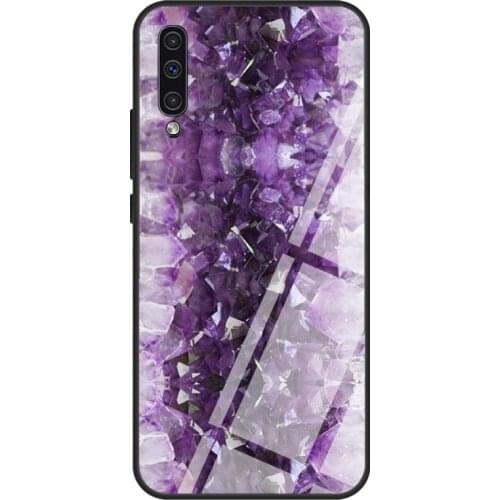 Amethyst Case For Samsung A72 A71 A51 A31 A40 A50 A70 A20e A21S A12 A32 A52 Tempered Glass Cover