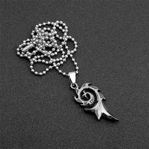 Antiquity Totem Dragon Model Necklace Tag Simple Fashion Men Pendant Jewelry Accessories Rope Chain Party Gift