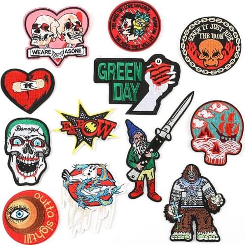 Personality Patch Eyes Love Shantou Letters Punk Style Animal Embroidered Costume Decoration Iron-on Sew-on Clothes Backpack