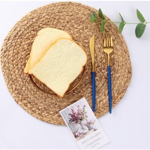 Round Woven Placemats Waterproof Dining Table Mats Non-Slip Tableware Bowl Pads Drink Cups Coasters Kitchen Parties Dining Table