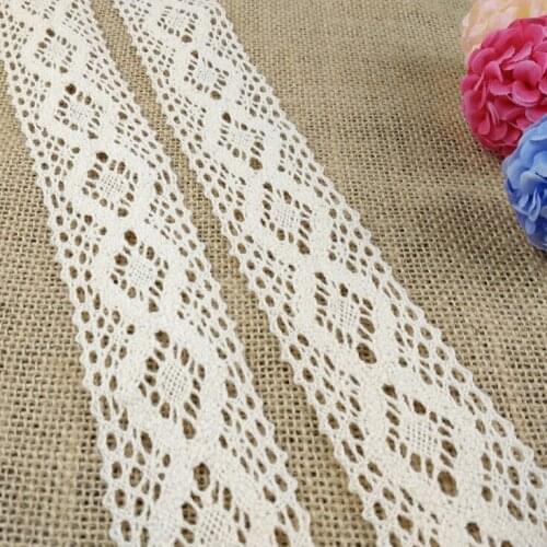 10yards 1.8inch Width 100% cotton lace trims bilateral home decorative material appliques wedding decor craft Z609