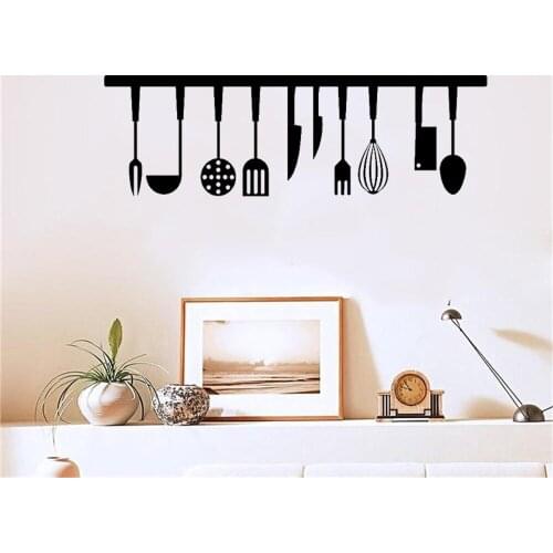3d Effect Kitchen Tools Restaurant wall stickers Decals Kitchen Decoration Home Decor DIY wall art MURAL 1824