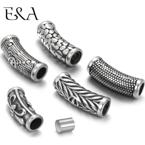 2Clasps 316L Stainless Steel Magnetic Clasps Hole 6mm for Leather Cord Clasp Bracelet Magnet Buckle DIY Jewelry Making Supplies