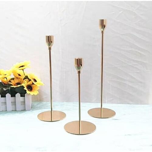 Chinese Style Metal Candle Holders Simple Golden Wedding Decoration Bar Party Living Room Decor Home Decor Candlestick
