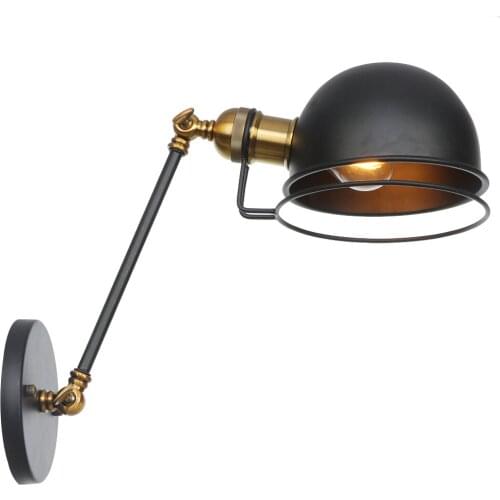 Minimalism Wall Lamp LED Black Iron Adjustable Wandlamp Retro Bathroom Decor Fixture E27 AC 90V-260V Wall Light Applique Murale