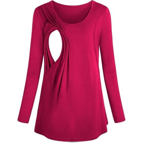 Pregnant women breastfeeding clothing womens long-sleeved comfortable cotton fashion show body pregnant women layered breastfee