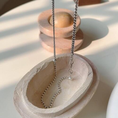 Amaiyllis 925 Sterling Silver Braided Vintage Necklace Bead Necklace Pendant Handmade Hip Hop Chain Necklace For Women Jewelry