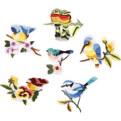 Bird Iron on Patches for Clothing Animal Breach Embroidery Applique DIY Hat Coat Dress Pants Accessories Cloth Sticker Patch