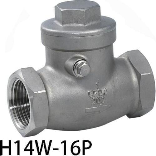 BSPT 3/4" DN20 PN16 Threaded Swing Check Valve 200Psi Stainless Steel SS304 Female Check Valve