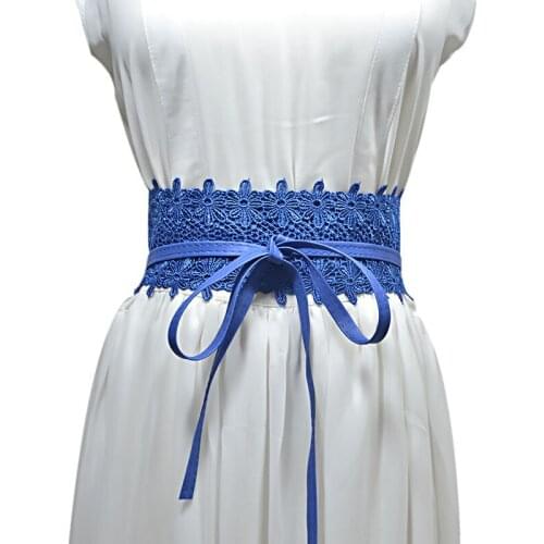 SISHION Fashion Black White Wide Corset Lace Belt BG828 Female Self Tie Waistband Belts for Women Wedding Dress Waist Band