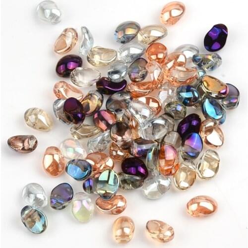 Multi Gradient Color 6x8mm Small Nails Shape Czech Lampwork Beads Loose Glass Beads For Jewelry Making Earring Diy Accessories