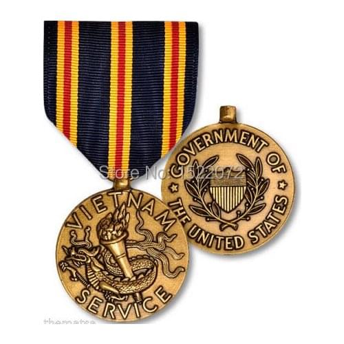 Factory price CIVILIAN SERVICE IN VIETNAM FULL SIZE USA MILITARY MEDAL MADE IN CHINA cheap custom antique gold medals ribbons