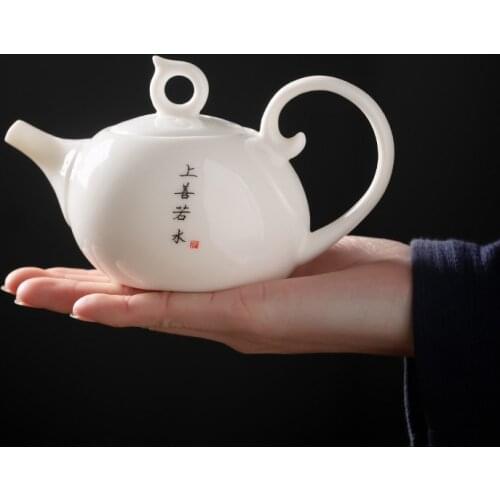 Zen Teapot Ceramic Porcelain Tea Kettle White Flower Pot Filter Coffee Pots Chinese Teaware Drinkware Puer Kettles Crafts Decor