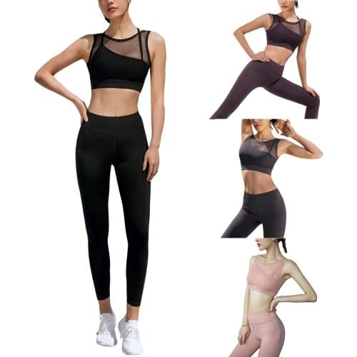 Women Patchwork Tank Top Adults Sleeveless Backless Solid Color Round Neck Mesh Crop Top Sport Women Fitness Running Yoga