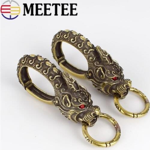 1/2pcs 61mm Solid Brass Car KeyChain Buckles Key Ring Men Women Wallet Belt Hooks Wallets Chain Snap Clasp DIY Leather Crafts