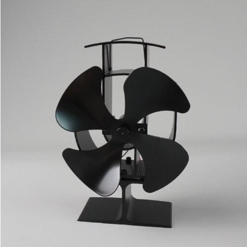 1pc 4 blades heat powered stove fan for use Temperature difference principle Changing real fire fireplace burning hot run self