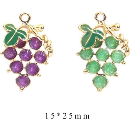 10pcs/lot Crystal Colorful Grape Dangle Handmade Charms Pendant DIY for Bracelet Necklace Bag