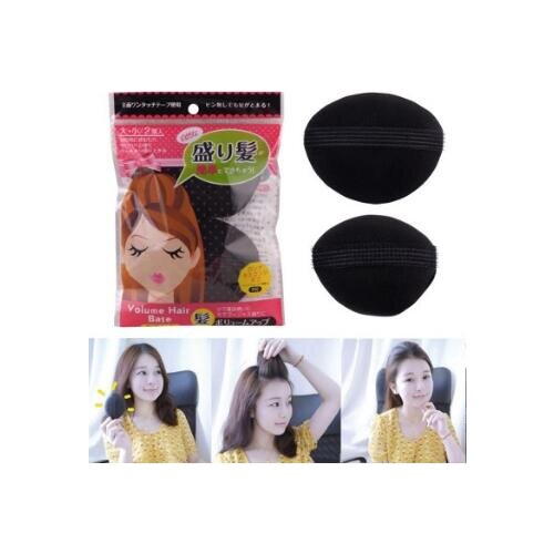 2pcs/set Princess Head Fluffy Hair Heighten Device Sponge Black Sticker Hair Care & Styling Tools Hair Accessories HA012