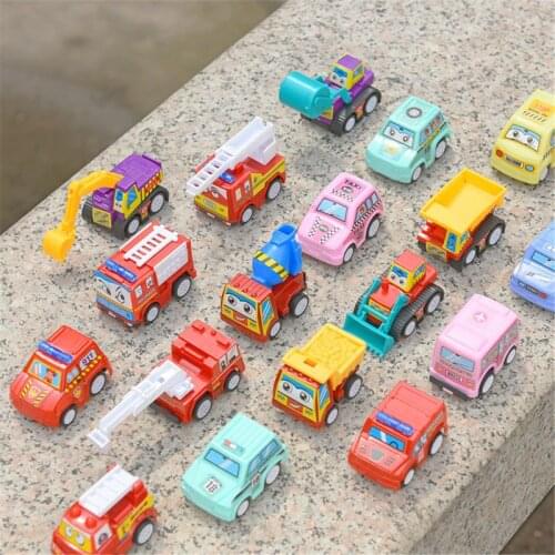 2020 New 6pcs Pull Back Car Toys Mobile Machinery Shop Construction Vehicle Fire Truck