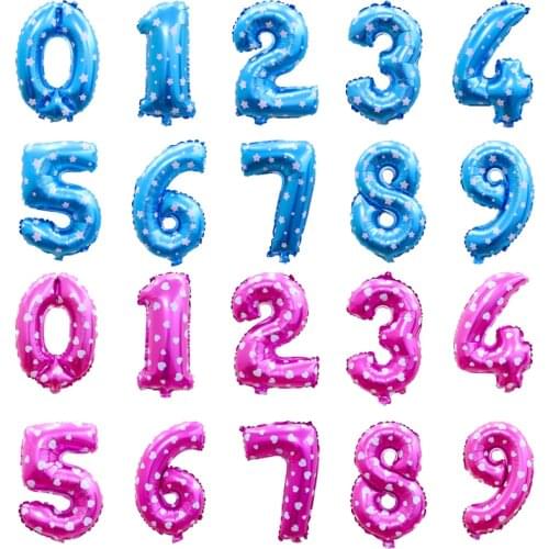 32 inch pink blue Number foil Balloons Digit Helium Ballons Birthday Party Wedding Decor Air Baloons Event Party Supplies