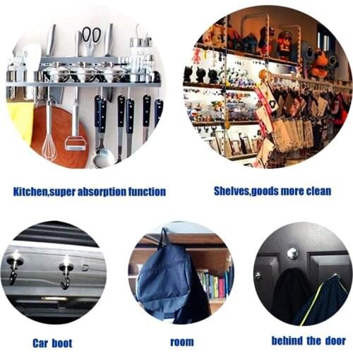 4pcs Magnetic Hooks Powerful Heavy Duty Neodymium Magnet Refrigerator Surfaces Not Scratch pjop