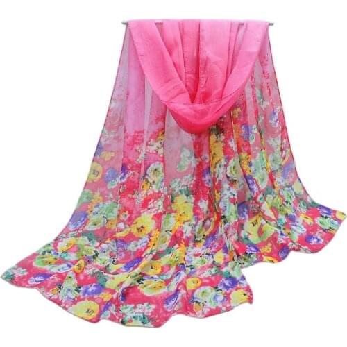 50*160cm fashion silk scarves Spring Style Fashion woman small smoky flower chiffon scarves P5A16340