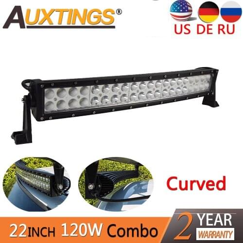 Auxtings IP67 waterproof off road 22inch led light bar 120w waterproof CE RoHS curved Offroad Car Led Light Bar Combo 4x4 SUV
